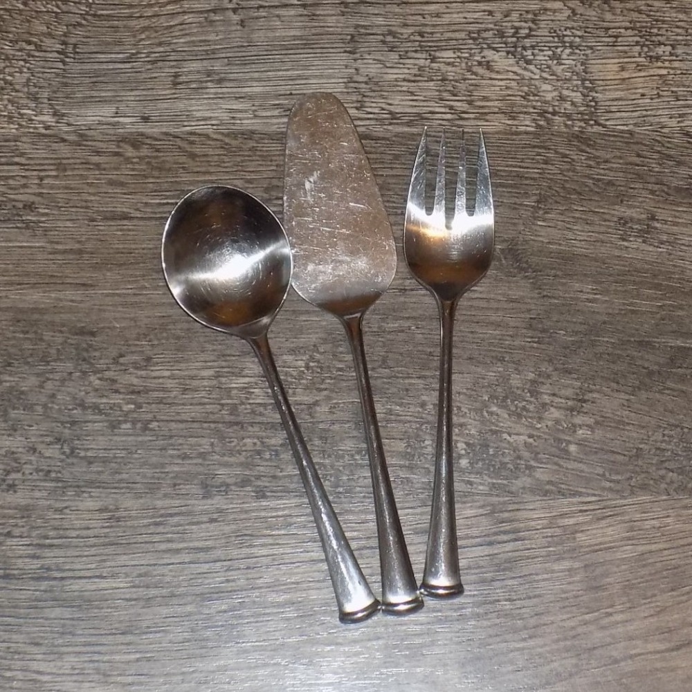 Georgian House Serving Set Unisex OS Silver Good 18-8‎ Stainless Japan 3pc